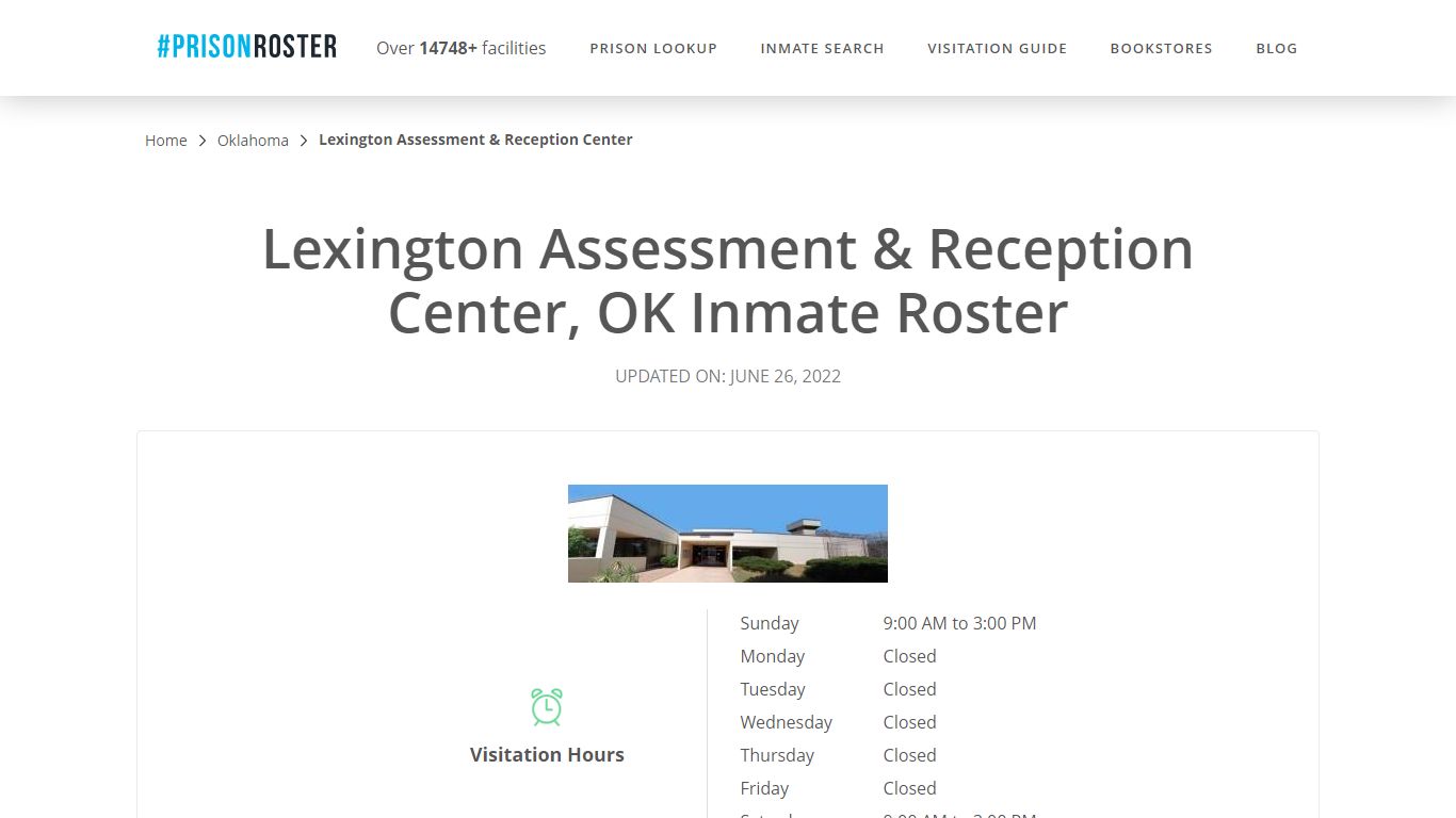 Lexington Assessment & Reception Center, OK Inmate Roster